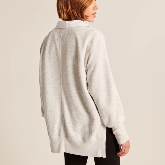 Abercrombie Split-Hem Tunic V-Neck Sweatshirt new - Picture 4 of 5